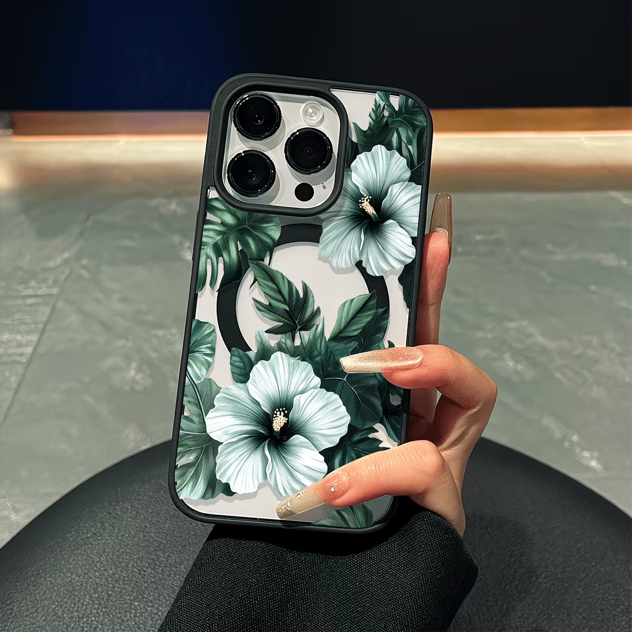 Apple Iphone 16 - Casing Ponsel Motif Bunga Hijau Untuk